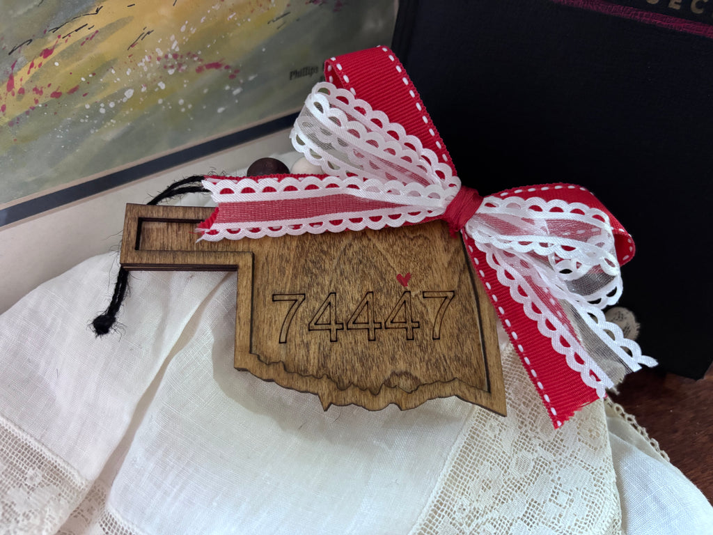 OK State Ornament with Zip Code