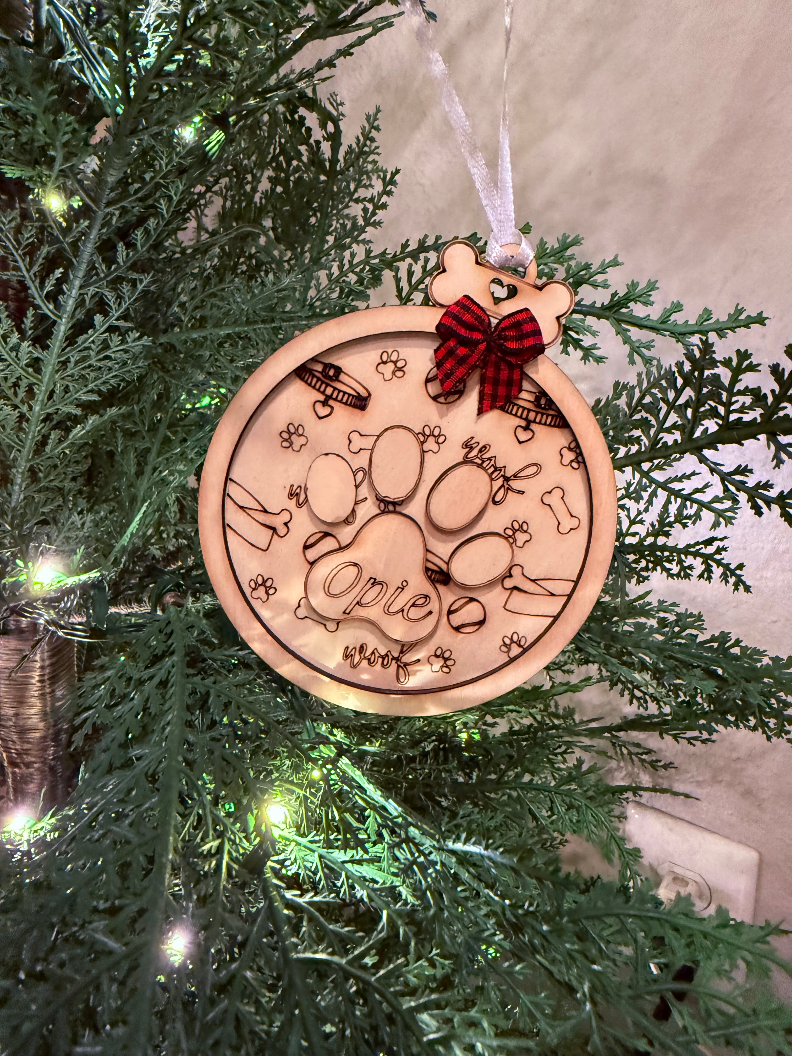 Paw Print Name Ornament